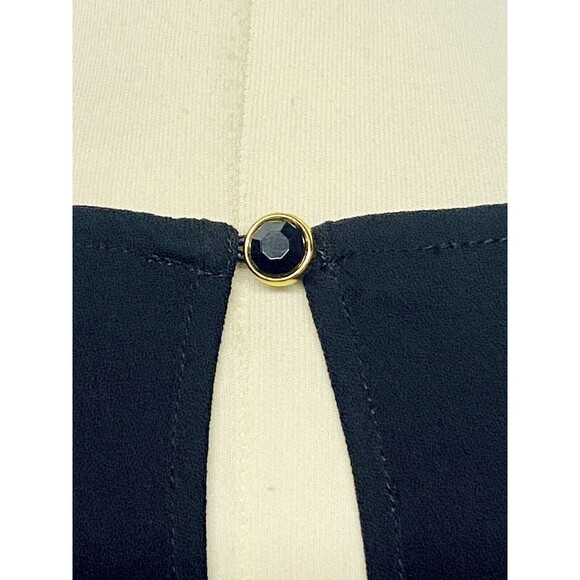 Chicos Black Label Beaded Fringe Tunic Blouse Size 1 (M) Keyhole Neckline Back - Picture 5 of 8